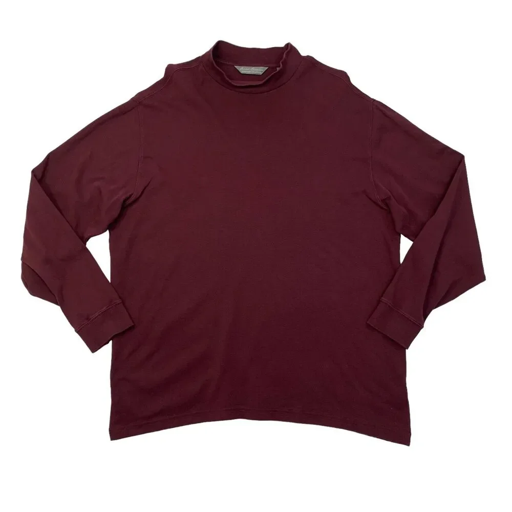 Daniel Cremieux Mock Neck Sweater Mens XL Extra Large Raisin Cotton Lightweight